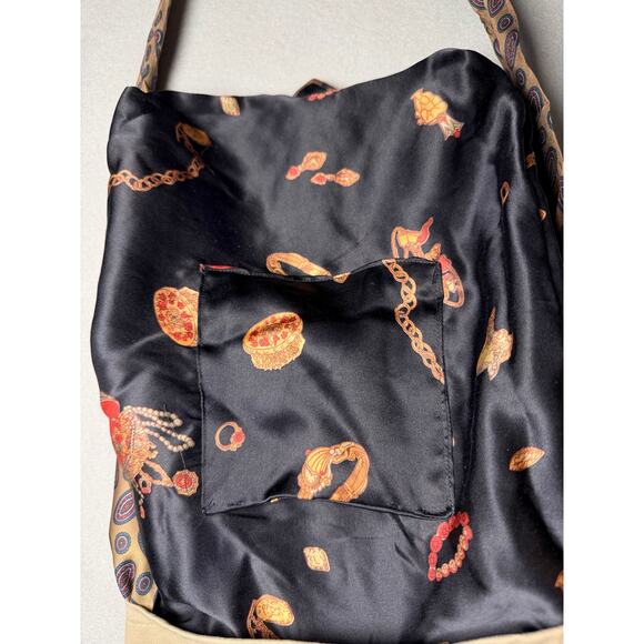 Upcycled Silk Necktie Shoulder Bag Handmade Boho Crossbody - Picture 10 of 15